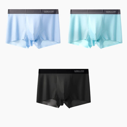 1/3PCS Ultra-thin Ice Silk Quick-dry Underwear Man Smooth Seamless Men's Panties Breathable Antibacterial 3D Silk Crotch Boxers