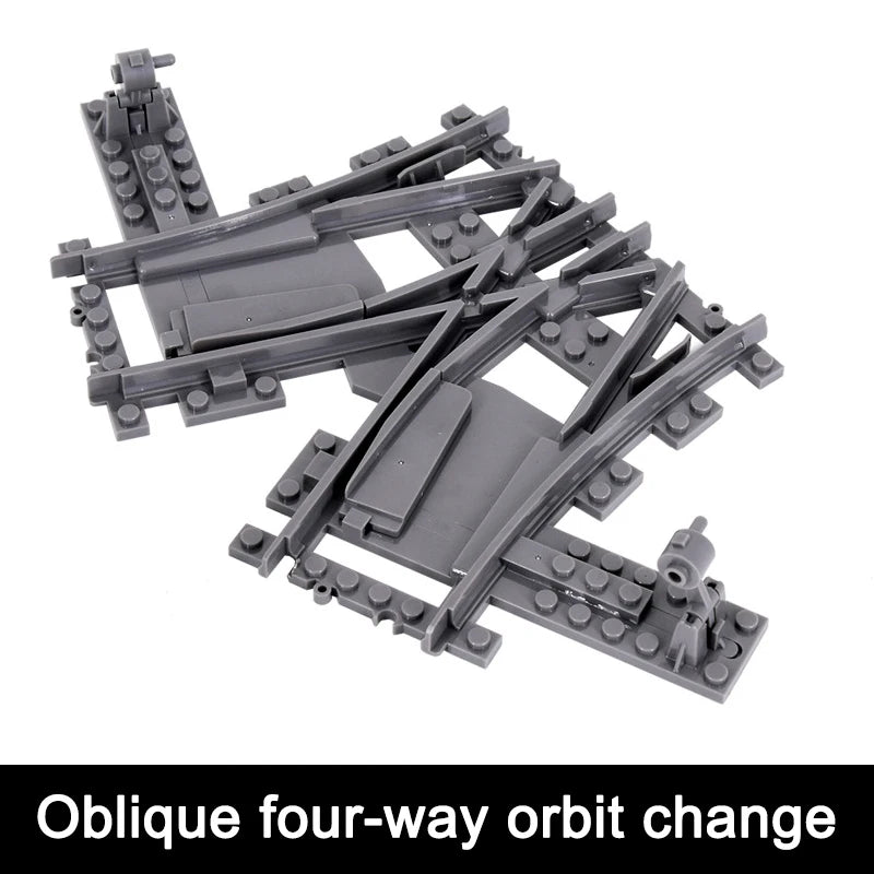 NEW City Trains Flexible Tracks Soft Straight Curved Rails Switch Building Block Creative Models Railways Toys For Kids Gifts