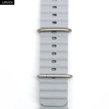 URVOI Ocean Band for Apple Watch Ultra 4 3 2 Strap Series 12 11 10 SE Sport Band for iWatch Silicone Wristband Black Buckle 49mm