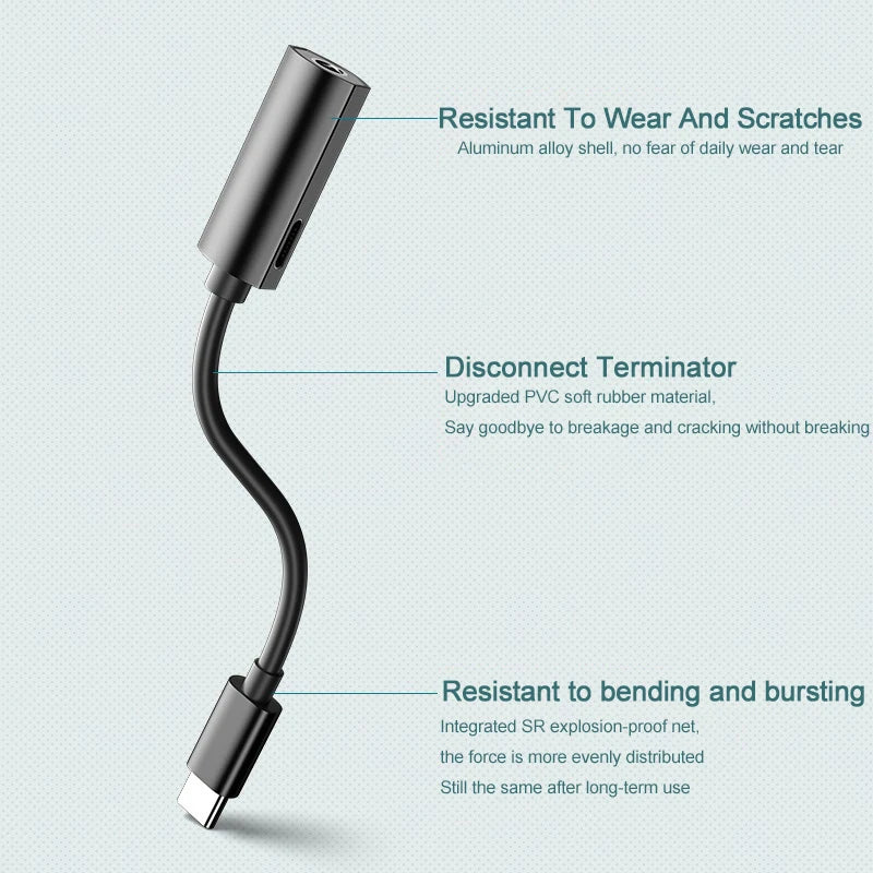 2 in 1 Type C To 3.5MM Headphones Jack Audio Adapter For Samsung Galaxy S24 S23 S22 Ultra A54 A34 A53 Note 20 10 USB C Charger