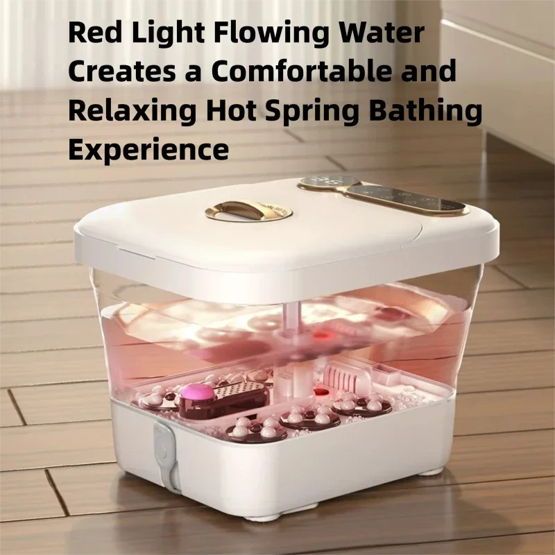 Foot Spa Bath Massager Automatic Warm Heated Simple Screen Touch Controller Electric Roller Feet Washing Tub Fatigue Relief Gift