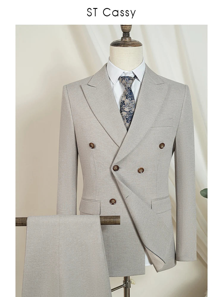 ST Cassy High Quality Elegant Man Suit 2 Piece Set Party Outfit Modern Wedding Dinner Suit for Men Stylish Business Office Suit