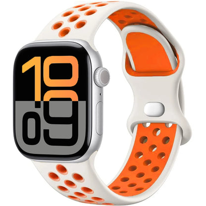 Silicone Strap For Apple Watch 11 10 9 8 7 46mm 45mm 42mm 41mm Ultra 3/2 49mm Breathable Bracelet Wristband iWatch 6 5 4 SE 44mm