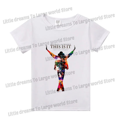 Michael Jackson T-shirt Children Clothing Singer Printed Cotton Tops Boy Girl MJ Summer Tee Shirts Casual Clothes Birthday Gift