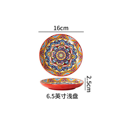 Ceramic Tableware Set Rice Bowl Serving Plate Creative Cutlery Soup Plate Noodle Handle Bowl Sauce Dish Steak Salad Fruit Plate