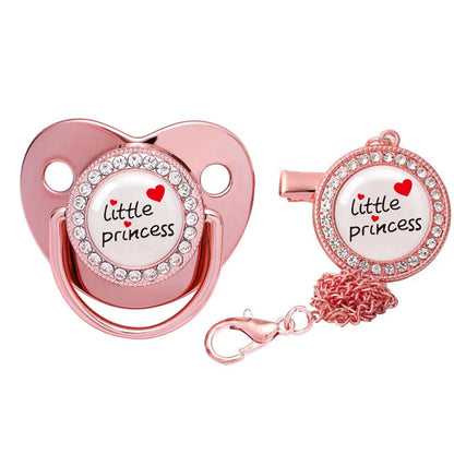 Baby Shower Gifts Baby Pacifier Rhinestone Pacifier Clips Princess Bling BPA Free Silicone Infant Nipple Newborn Baby Soother