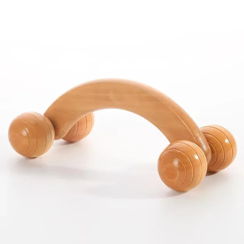 Wooden Massager Manual Roller Neck Back Waist Massage Tool Portable Meridian Dredging Massager Relax Leg Body Massage for Face