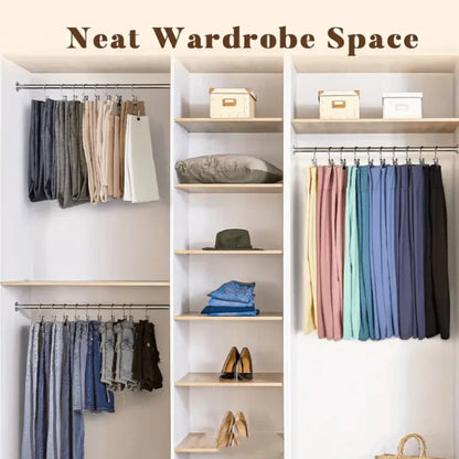 Premium Stainless Steel Clothes Pegs with Hooks - Space-Saving Laundry Hangers for Pants, Towels & Closet Organization