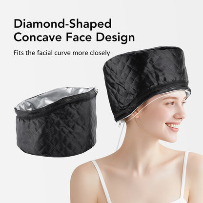 Electric Hair Steamer Cap Hair Heating Hat 3 Time Setting10-Level Heat Home Use Thermal for Deep Conditioning Hair Care SPA Cap