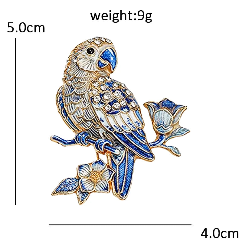 Wuli&baby Blue-and -White Porcelain Collection Animal Brooches For Women Unisex Goat Cat Butterfly Birds Party Office Brooch Pin