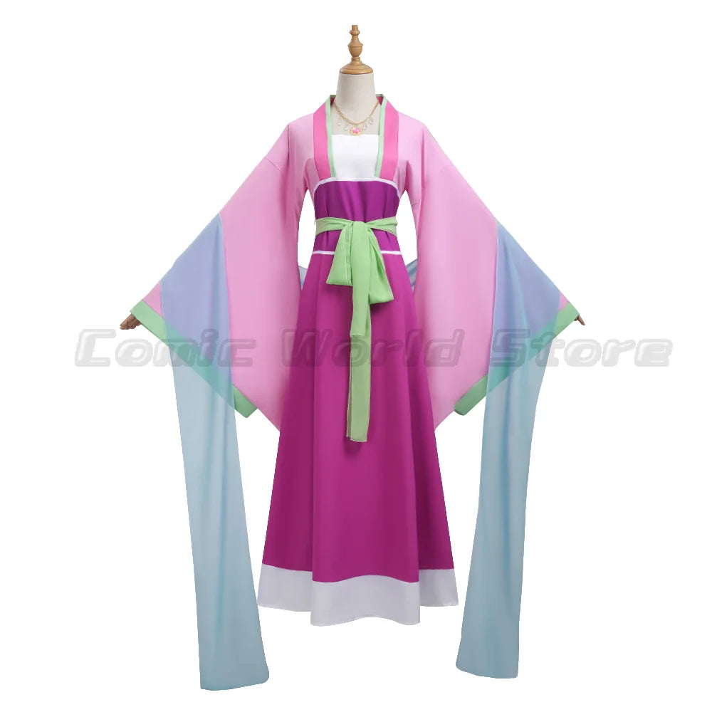 Maomao Cosplay Costume Wig Anime The Apothecary Mao Mao Plus Size Pink Dress Halloween Carnival Party for Women Lady