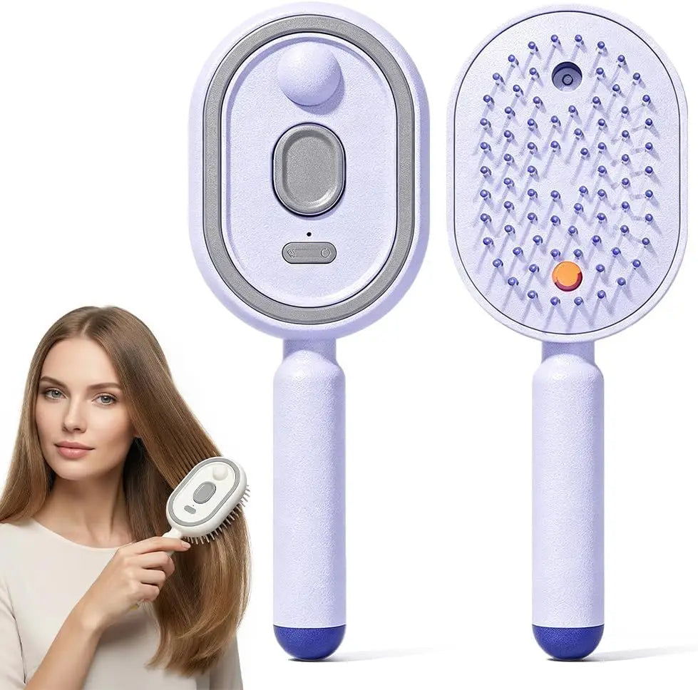 Electric Steam Brush, Rechargeable Detangling Steam Hair Straightener, Rechargeable Water Spray Hair Brush for Long Short Hairs