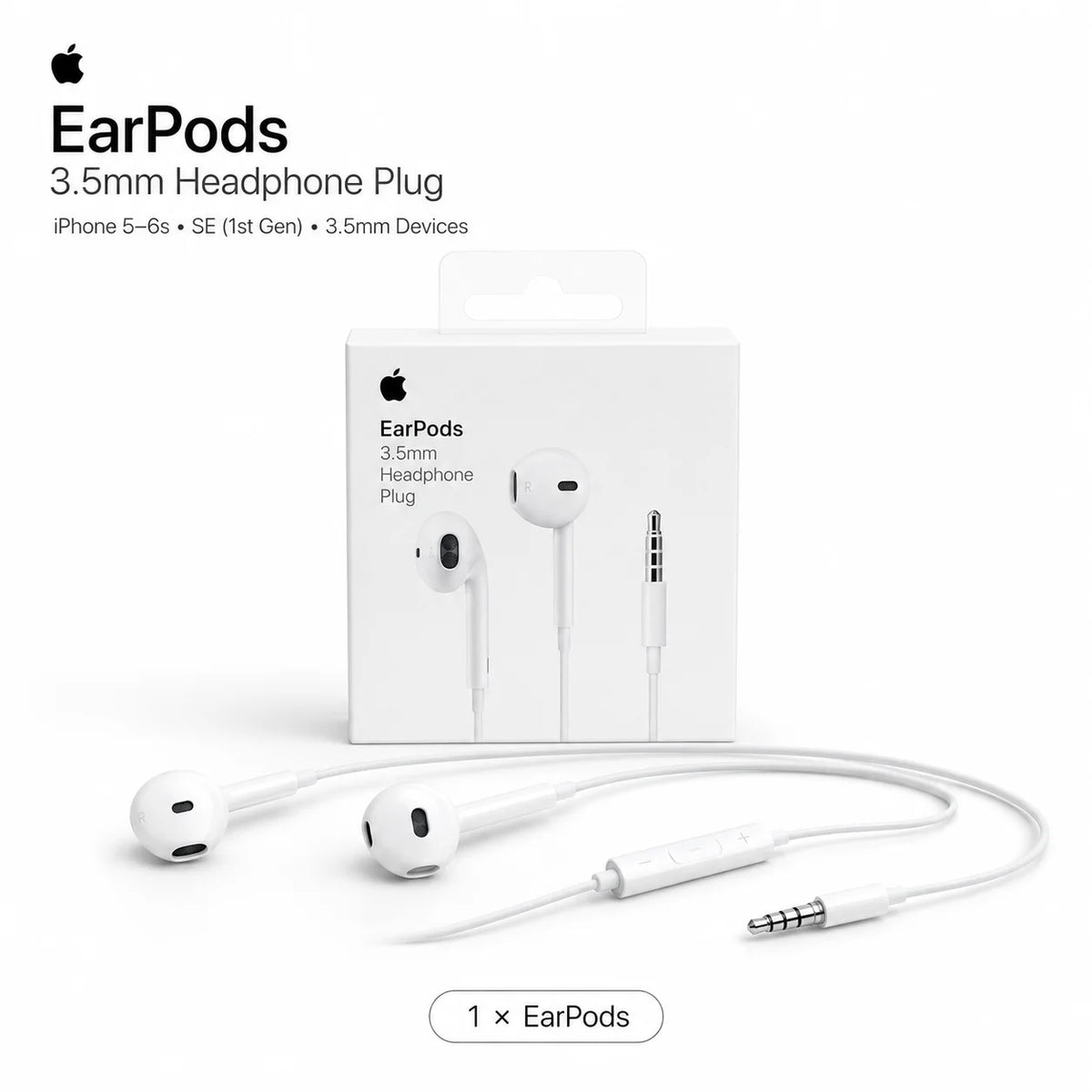 Official Apple EarPods Wired Earphones 3.5mm Lightning USB-C Connector with Mic Volume Control for iPhone iPad Mac