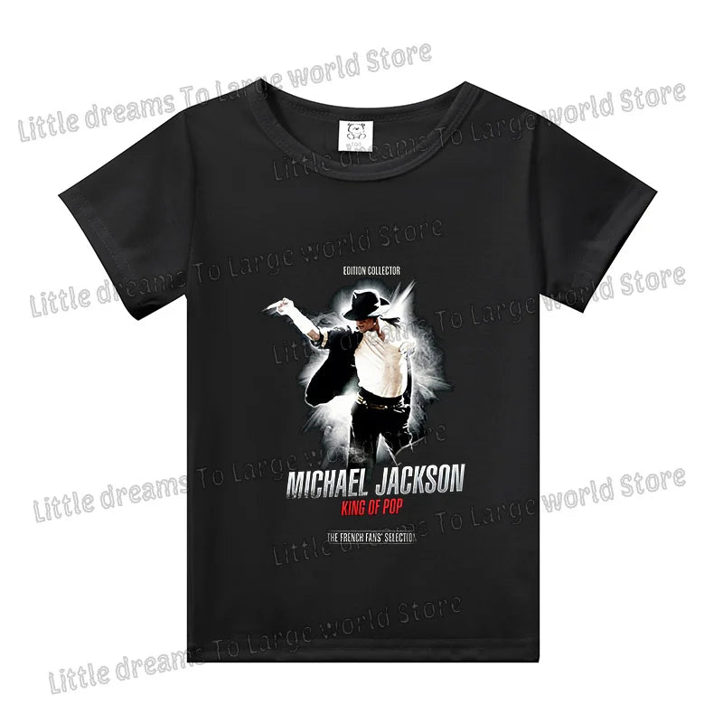 Michael Jackson T-shirt Children Clothing Singer Printed Cotton Tops Boy Girl MJ Summer Tee Shirts Casual Clothes Birthday Gift