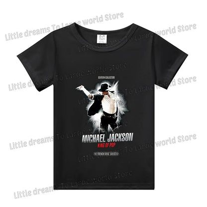 Michael Jackson T-shirt Children Clothing Singer Printed Cotton Tops Boy Girl MJ Summer Tee Shirts Casual Clothes Birthday Gift