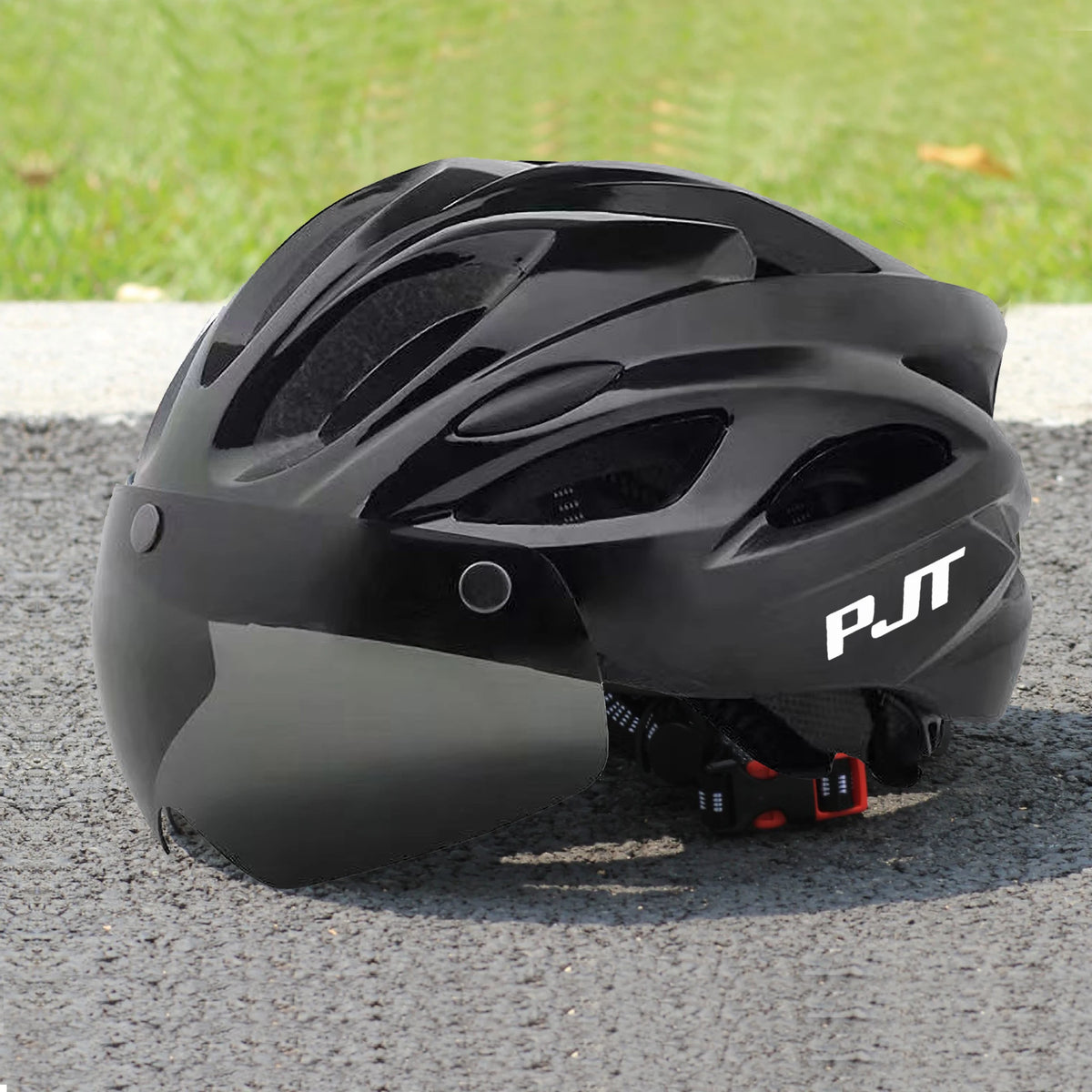 PJT Ultra-Light Magnetic Goggles Bicycle Helmet Lightweight PC Shell & EPS Foam Construction Cycling Helmet MTB Bike Helmet