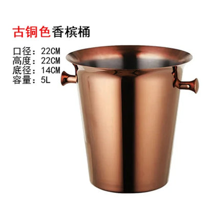 European Style Stainless Steel Ice Bucket Wedding Birthday Party Decoration Wine Beer Whisky Champagne Beverage Cooler