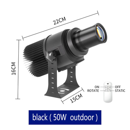 Custom Led HD Gobo Logo Projector Indoor Outdoor Ip67 Waterproof Rotating Advertising Image Projection Light For Floor Wedding