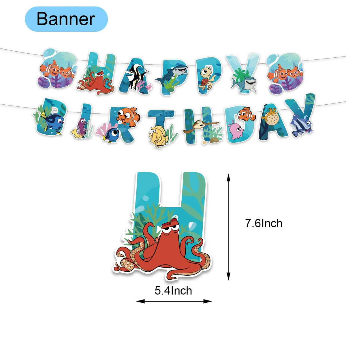Finding Nemo Fish Latex Balloons Clownfish Dory Ocean Sea Foil Ballons Happy Birthday Banner Cake Topper Party Decor Kid Boy Toy