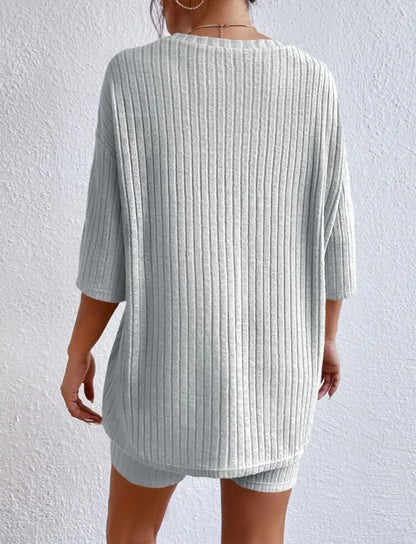 Spring Summer Short Sleeve T Shirt Short Pants Two Piece Set Women Casual Loose O Neck Top High Waist Tracksuit Female Outfits