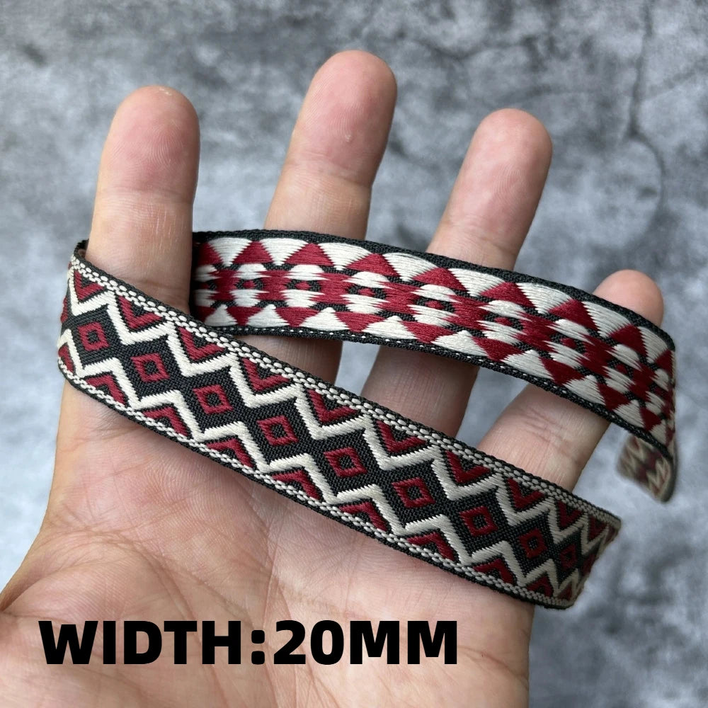 5 Yards 1~3CM Geometric Flower Designs Are Selling Well Embroidered Jacquard Ribbon Decorative Clothing Dog Chain Curtains