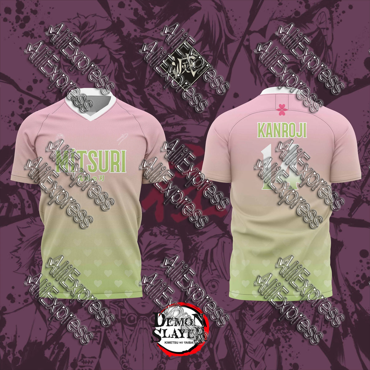 Summer Vintage Anime Devil Slayer Short Sleeve Tops Fashion Unisex Manga Breathable V-Neck T-Shirt Japanese Classic Anime Tee