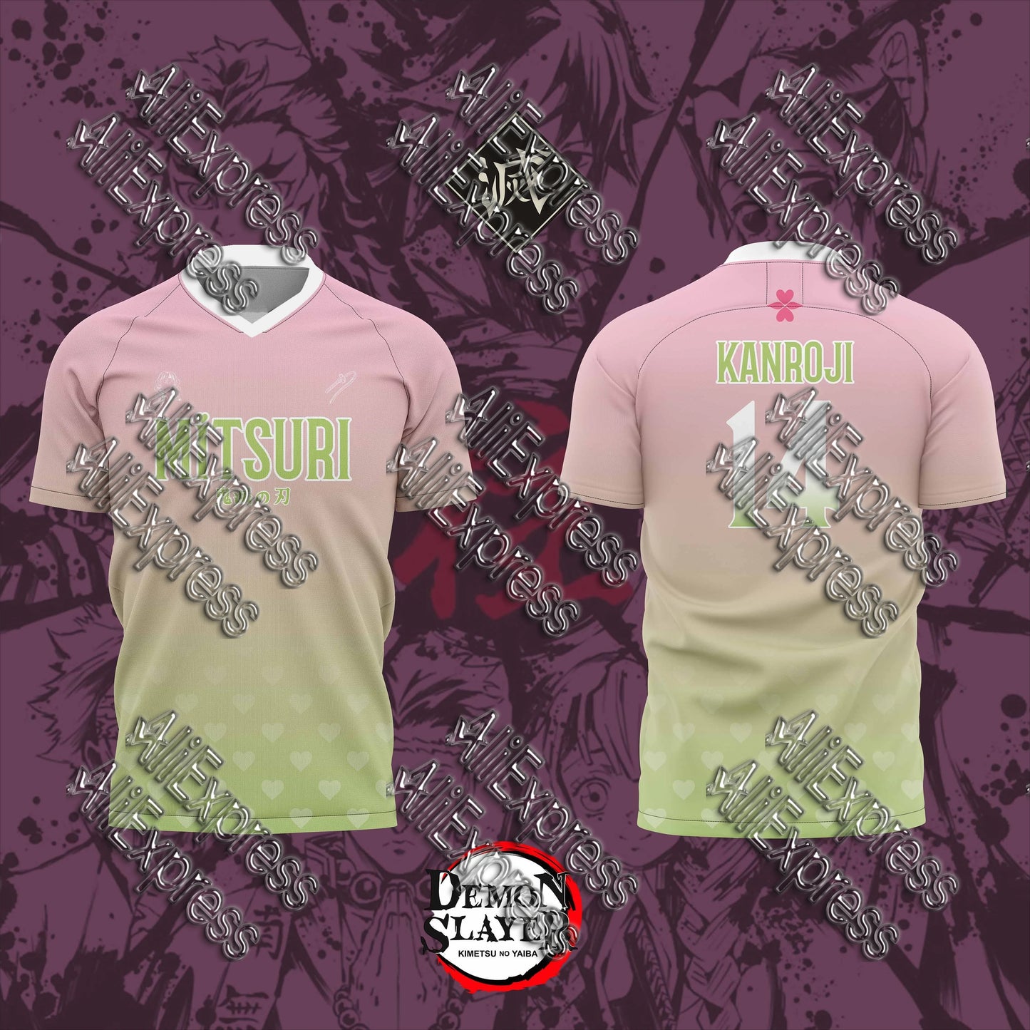 Summer Vintage Anime Devil Slayer Short Sleeve Tops Fashion Unisex Manga Breathable V-Neck T-Shirt Japanese Classic Anime Tee