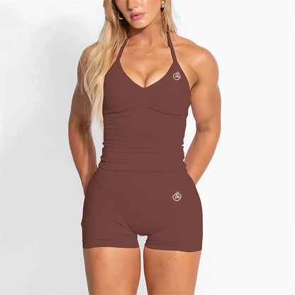 Bum PB Women Sports Yoga Suit Balance Scrunch Shorts Sets Gym Fitted Halter Built-in Bra With Cups Leggings Sets