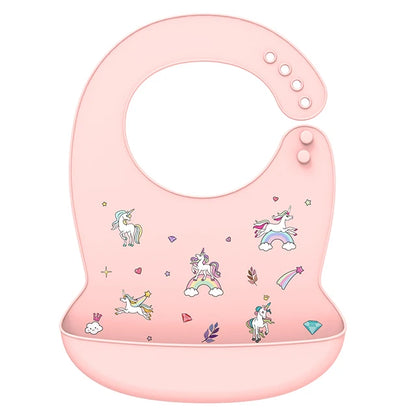 Silicone Babi Bib Waterproof Saliva Dripping Banana Bibs Cartoon Newborn Feeding Soft Edible Aprons Baby Adjustable Burp Scarf