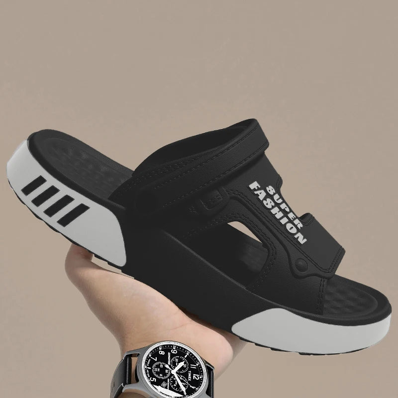 Men Slippers Summer EVA Soft-soled Platform Slides Sandals Indoor Outdoor Walking Beach Shoes Flip Flops Mens Home Shoes