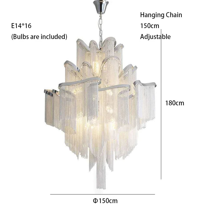 Luxury Tassels Led Pendant Lights New Gold Lustres Hanging Lamps For Ceiling Modern Decoration Home Decor For Bedroom Chandelier