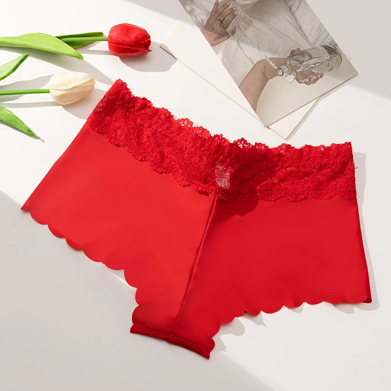 BZEL Fashion Women's Panties Lace Sexy Leopard Hollow Lingerie Charming Underwear Breathable Boxers Woman Boyshorts Underpants