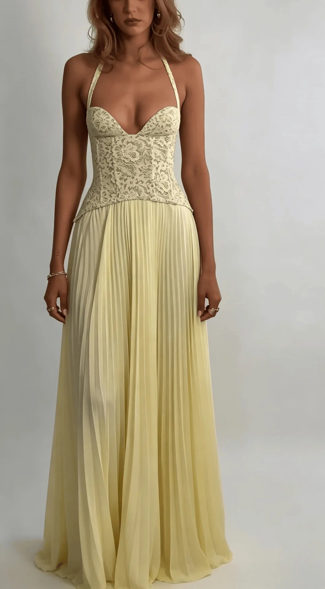 Green Corset Halter Long Dress Women Backless Off Shoulder Pleated Patchwork Slim Maxi Dress 2026 Summer Lady Party Evening Gown