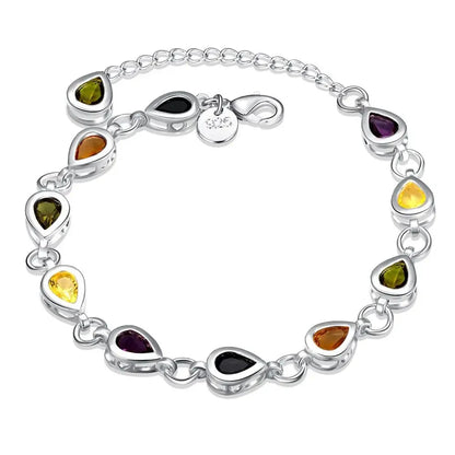 Wholesale 925 Sterling silver Noble charm Bracelets Zircon chain crystal Jewelry fashion for women wedding lady cute