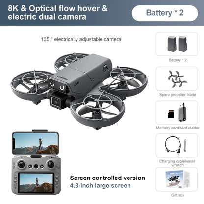 Lenovo D36 Drone 4K HD 8k Triple Camera FPV Brushless Motor Obstacle Avoidance Foldable RC Quadcopter Professional Aerial