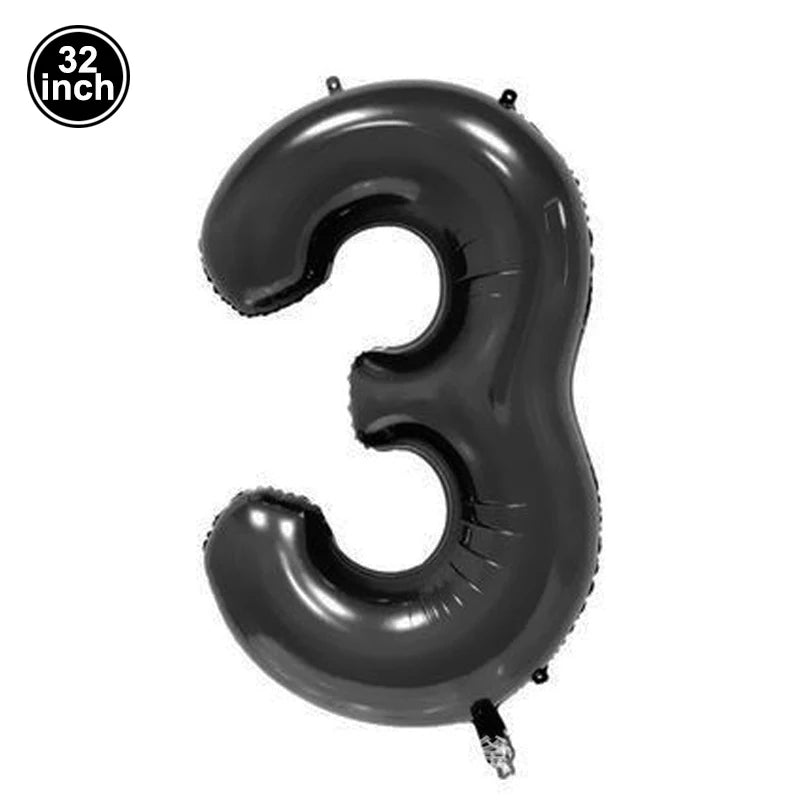 Multi Color Large Numbers 3 Balloon 32Inch 1 2 3 4 5 6 7 8 9 Birthday Ball Red Digit Bachelorette Balloons Figure Golob Balloons
