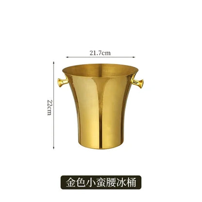 European Stainless Steel Ice Bucket Beer Red Wine Juice Drink Cooler Bar Family Party Champagne Ice Bucket Bar Wine Accessories