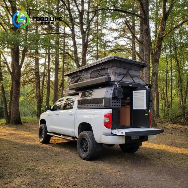 Customized Full Kitchen Truck Camper With Stove And Sink Overland Camping For Travel Groups Bulk Order