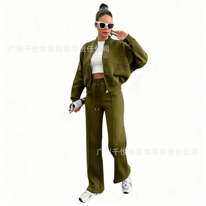 Fashion Two-piece Women's White Sports Suit Loose Sports Shirt+casual Pants Sets Sportswear Women Clothes Tracksuit Women Outfit