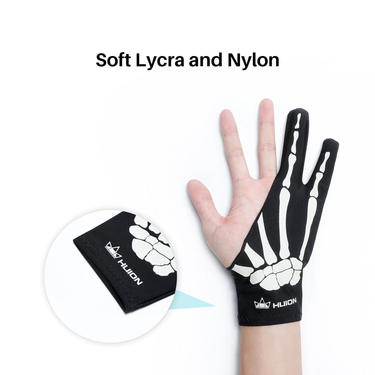 Huion Skeleton Glove Two- Finger Anti-fouling Artist Glove Flexible and Comfortable Drawing Glove