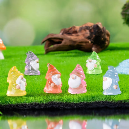 10-100PCS Luminous Mini Christmas Gnomes Fairy Garden Miniatures Home Garden Accessories Fairy Moss Micro Landscape Decoration