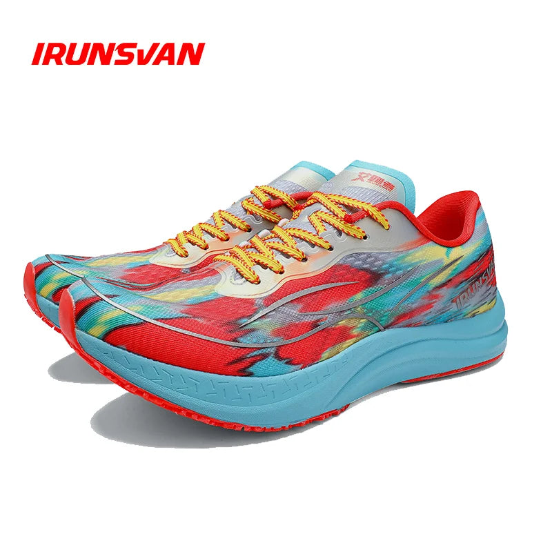 IRUNSVAN Men's sports running shoes with shock-absorbing and anti slip mesh comfortable and shock-absorbing running shoes