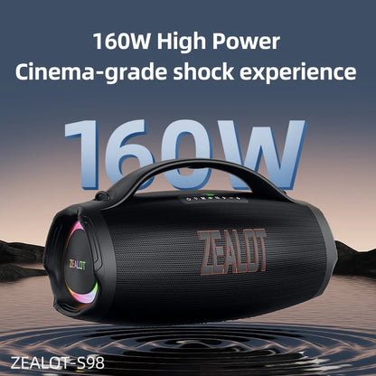 ZEALOT S98 160W Big Power Portable Bluetooth Speaker Wireless TWS Subwoofer Bluetooth Speaker Waterproof Mobile HIFI Quality