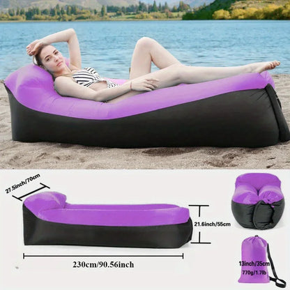 Lazy Foldable Portable Inflatable Lounger Comfort Camping Inflatable Sofa Outdoor Waterproof Air Mattress Beach LeisureFurniture
