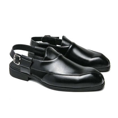Hollow Out Dress Party Sandals Fashion Leather Summer Shoes Men Leisure Formal Flats Business Footwear Men's Wedding Sandals
