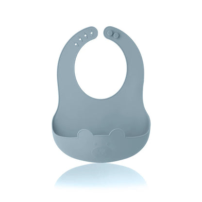 Cute Silicone Baby Bib (Unisex) – Ultra-Lightweight, Foldable Travel Bib. BPA-Free, Soft, and Durable Silicone Bib