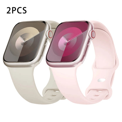 Silicone Strap For Apple Watch Bands 40mm 44mm 46mm 45mm 41mm 49mm 42 Correa Bracelet iWatch series ultra3 2 7 8 9 se 10 11 band