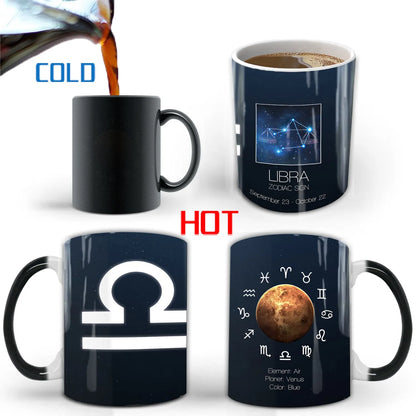 Creative Constellation Changing Color Cup Water Transfer magic Coffee Mug  friends birthday gift cup