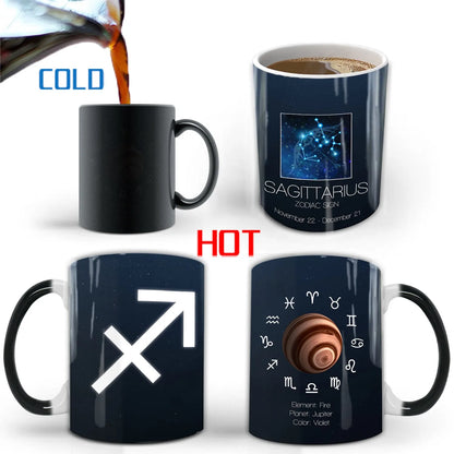 Creative Constellation Changing Color Cup Water Transfer magic Coffee Mug  friends birthday gift cup