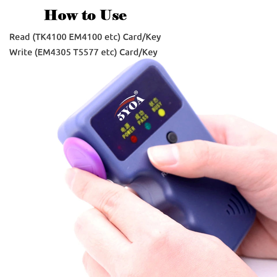 5YOA 10/20pcs 125KHz T5577 Keyfobs Rewritable Duplicate Tag 5200 Proximity Copy Access Card ID Token Ring RFID Cloner Keychain